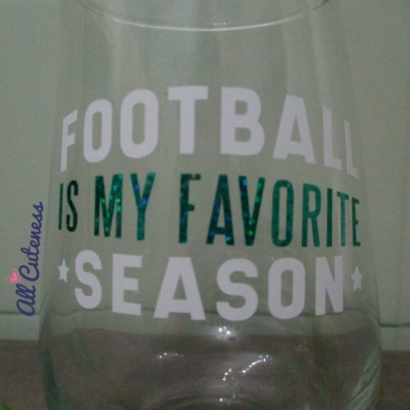 Football Season Stemless Wine Glass - Picture 2 of 2